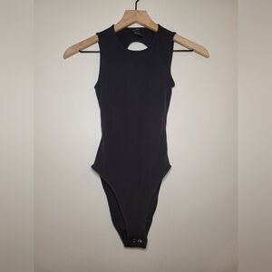 forever 21 black backless bodysuit  small